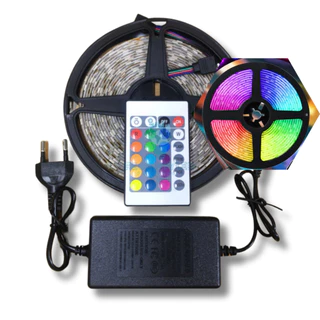 Fita Led 5050 Rgb Colorida 5mts 16 Cores + Fonte + Controle IP 65 Resistente a Água