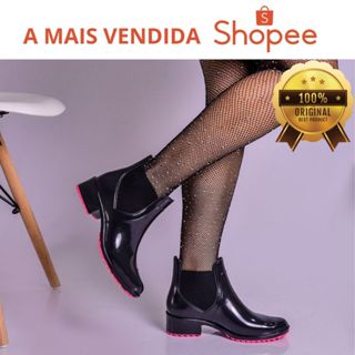 Bota galocha feminina impermeável confortável