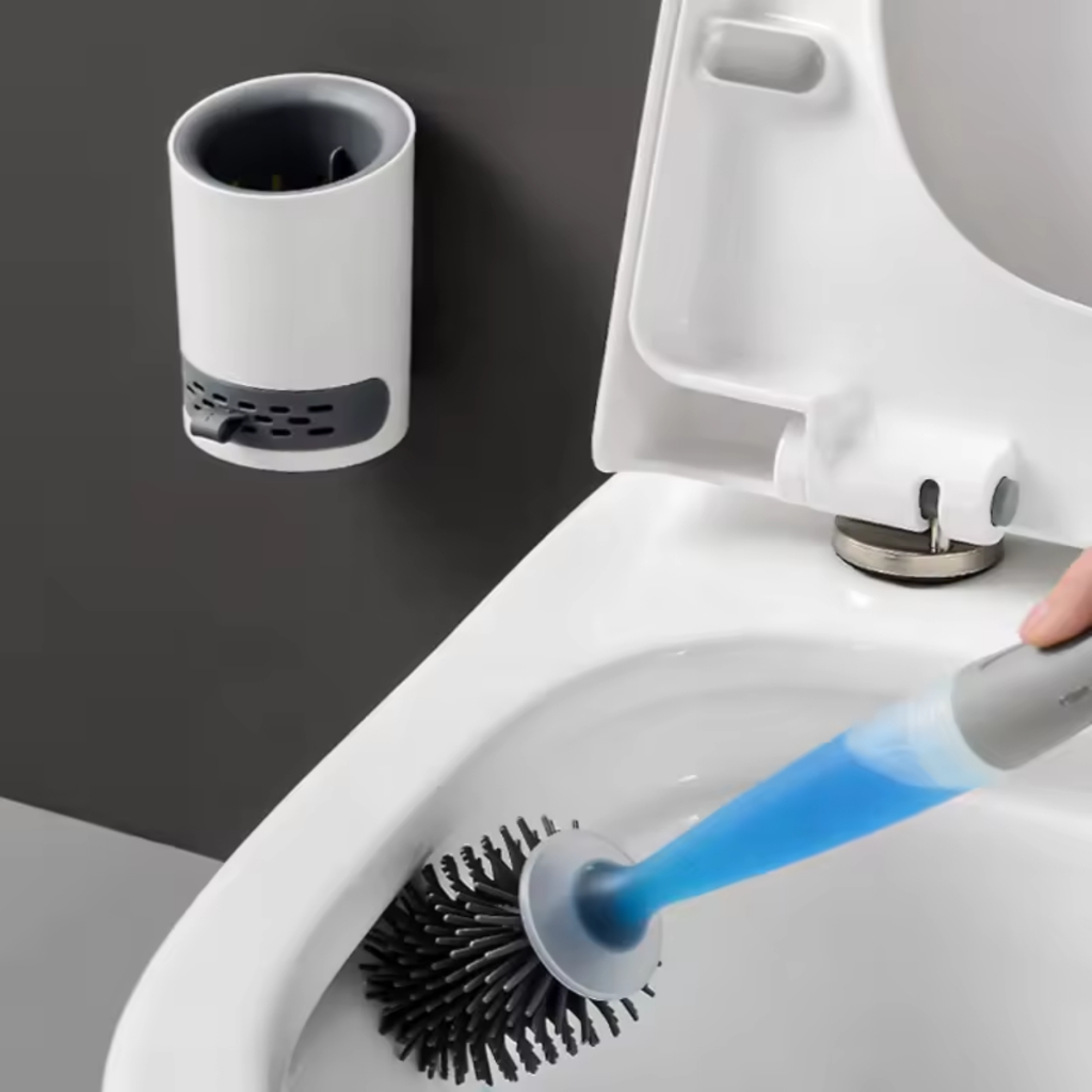 Escova Sanitaria De Silicone Com Dispenser E Suporte | Shopee Brasil