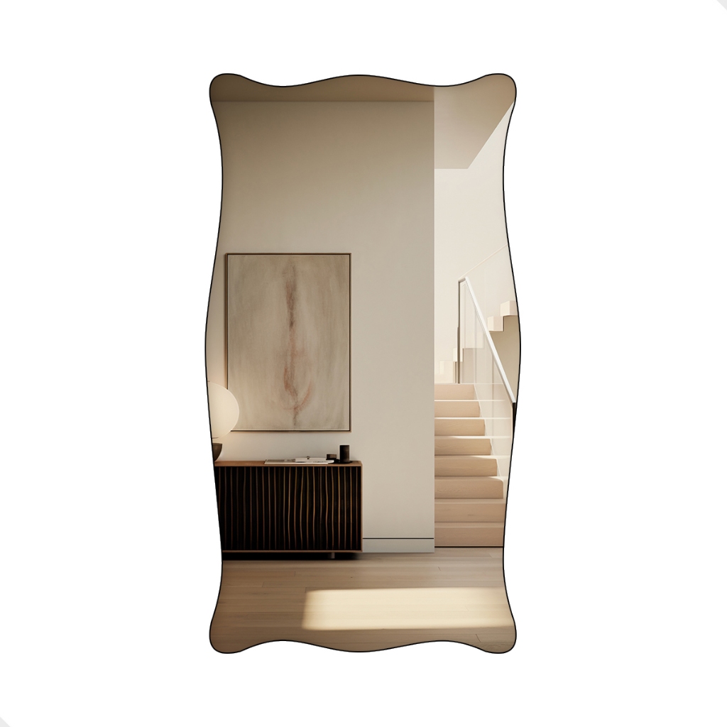 Espelho De Parede Orgânico Sala Lavabo 60x110cm Mod Paris