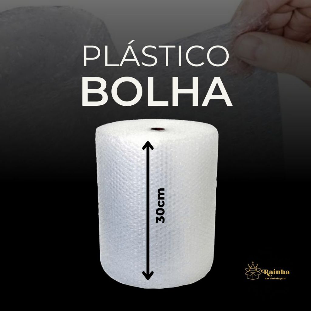 Plástico Bolha Super Resistente 28 micra Bobina 30 cm x 100 Mts