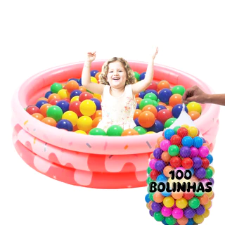 Piscina Com Bolinhas Infantil Donuts Gigante Inflável 220L