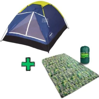 Kit Barraca 3 Pessoas Camping Acampamento + Colchonete Casal em Oferta na Shopee