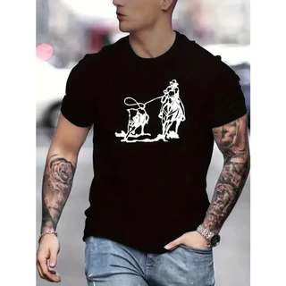 Camiseta T-shirt Unissex Algodão Laçando o Gado Cowboy