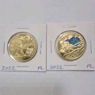 02 MOEDAS COMEMORATIVAS OLIMPÍADAS DE INVERNO BEIJING 2022 FC.