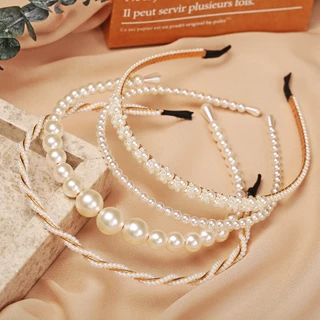 KIT 2 Tiara Arquinho De Pérolas branco Para Cabelo Feminina PRONTA ENTREGA
