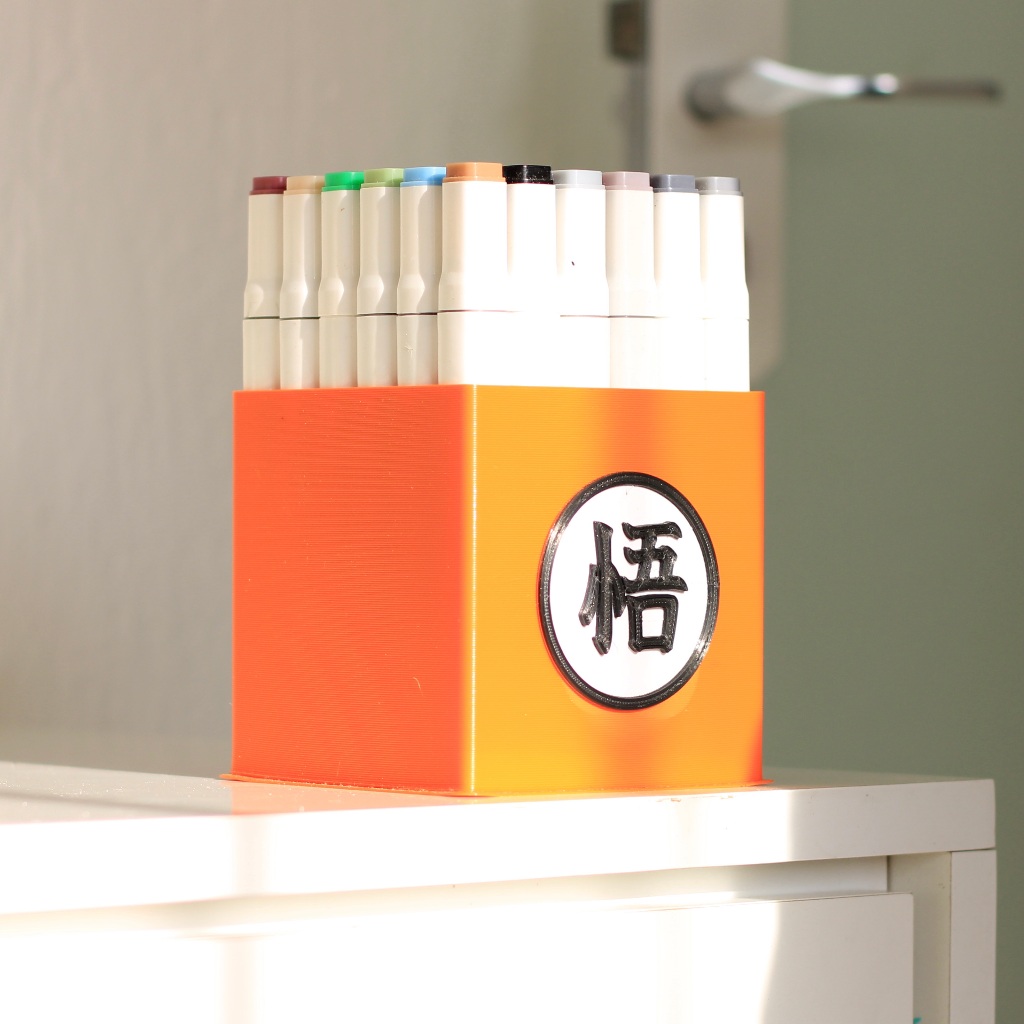 Caixa Dragon Ball Z Goku Porta Objetos Cubo Vaso Kanji Kame Kaioh Dragão