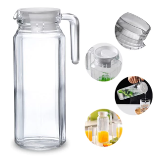 Jarra de Vidro para Porta de Geladeira 1,1 Litros com Tampa
