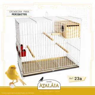 Gaiola para Periquito Criadeira Canário Manon Suporte para Ninho C/ 03 Poleiros + 02 Comedouros Desmontável Promoção Envio Imediato