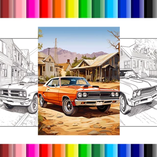 Desenhos para colorir de Carros Antigos em Folhas soltas A4 - 2 Desenhos em cada Folha