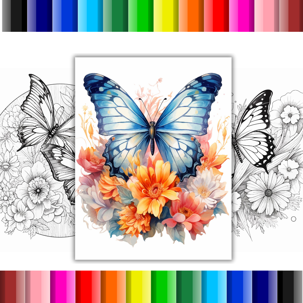Desenhos De Flores E Borboletas Para Colorir