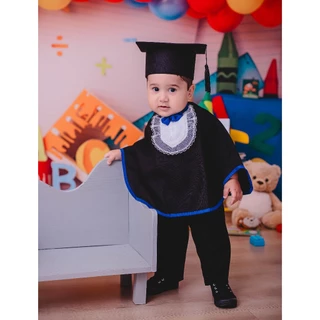 Tema de Formatura para Mêsversário - Bebê Formando - Meia Beca de Formatura para bebê