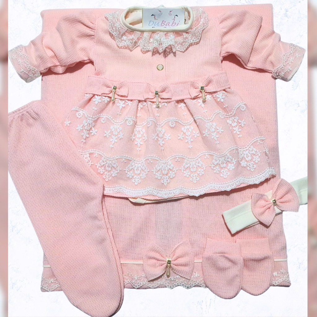 Kit Saída de Maternidade Menina Trico Conjunto Recem Nascido Princesa ...