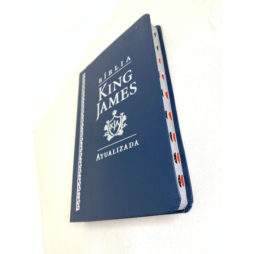Bíblia King James Atualizada Kja Slim Média Luxo Azul Com Índice
