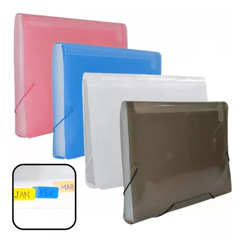 Pasta Sanfonada Plástica A4 Com 12 Divisões Unidade