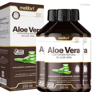 Kit 3 x Aloe Vera De 250ml Cada - Zero Açúcar