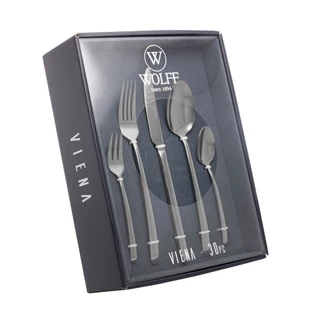 Faqueiro Viena Wolff 20, 30, 48 ou 54 peças de aço inox prateado Gift Box em Oferta na Shopee