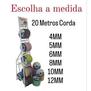 Corda de amarrar com 20 metros Cores e Tamanhos Variadas (opções 4mm, 5mm, 6mm, 8mm,10mm e 12mm) linha tropical.