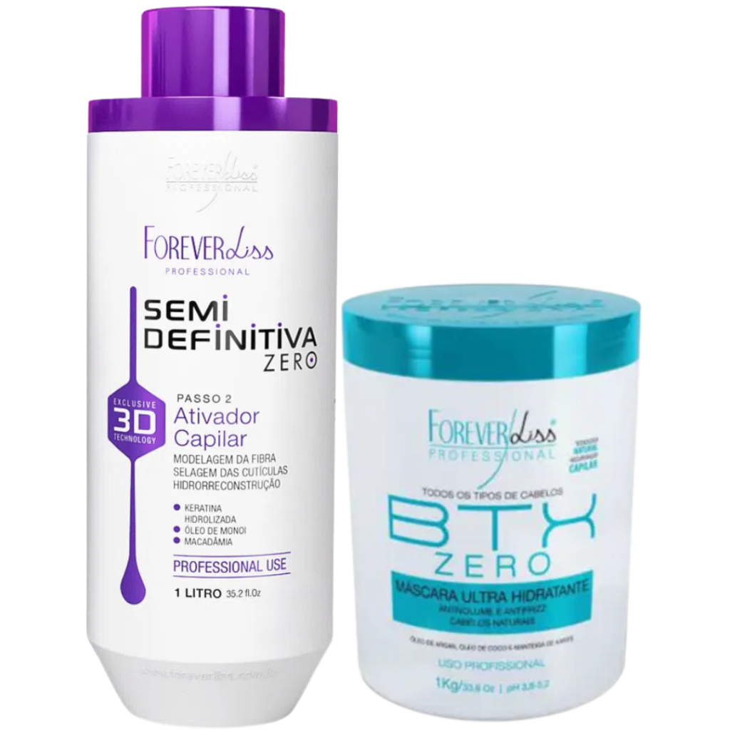 Kit Progressiva Semi Definitiva Zero 1L + Botox BTX Zero Forever Liss ...