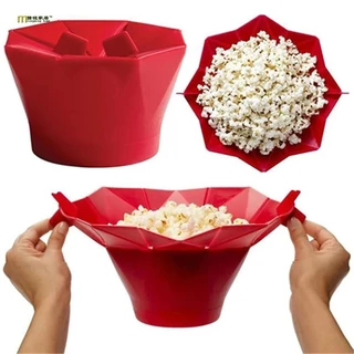 Pipoqueira Para Micro-ondas Sem Óleo Balde Pipoca Silicone Redonda Com Tampa saudável sem BPA