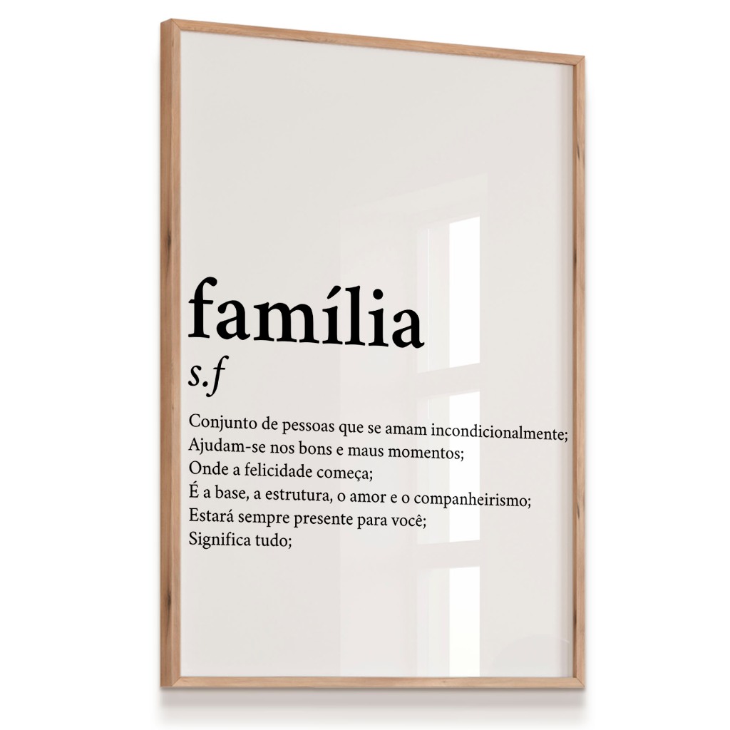 Quadro Decorativo Vidro Família Significado Conjunto Pessoas Frase 23X33
