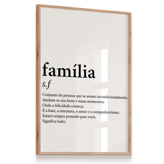 Quadro Decorativo Vidro Família Significado Conjunto Pessoas Frase 23X33
