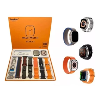 Relógio smartwatch S100 ultra com 7 Sete pulseiras e capinha lançamento 2024 série 9
