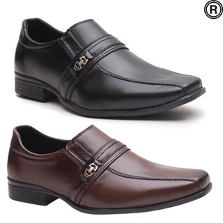 Kit 2 Pares Sapato Social Masculino Preto E Cappuccino