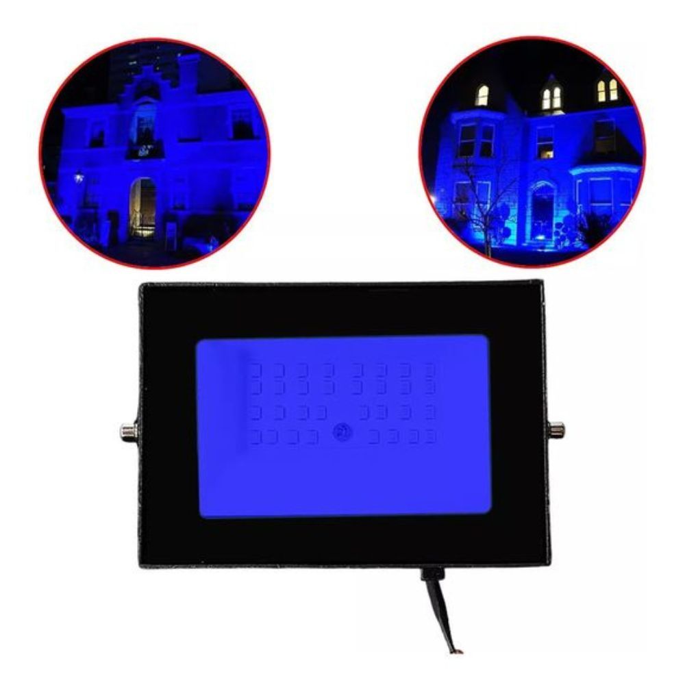 Refletor Holofote Cor Azul 10W, 20W e 30W A Prova D'Agua E Baixo Consumo De Energia