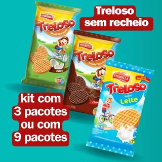 Kit c 3 ou 9 Pacotes de Treloso sem recheio 330g cada