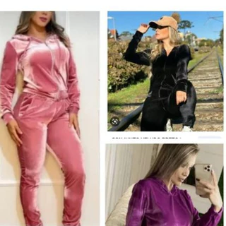 CONJUNTO VELUDO COM CAPUZ PRA FEMININA ADULTO