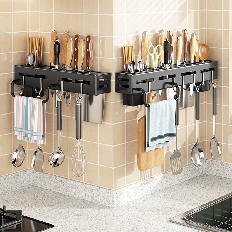 Suporte Para Armazenamento de Facas com Ganchos Para Talheres Utensílios de Cozinha