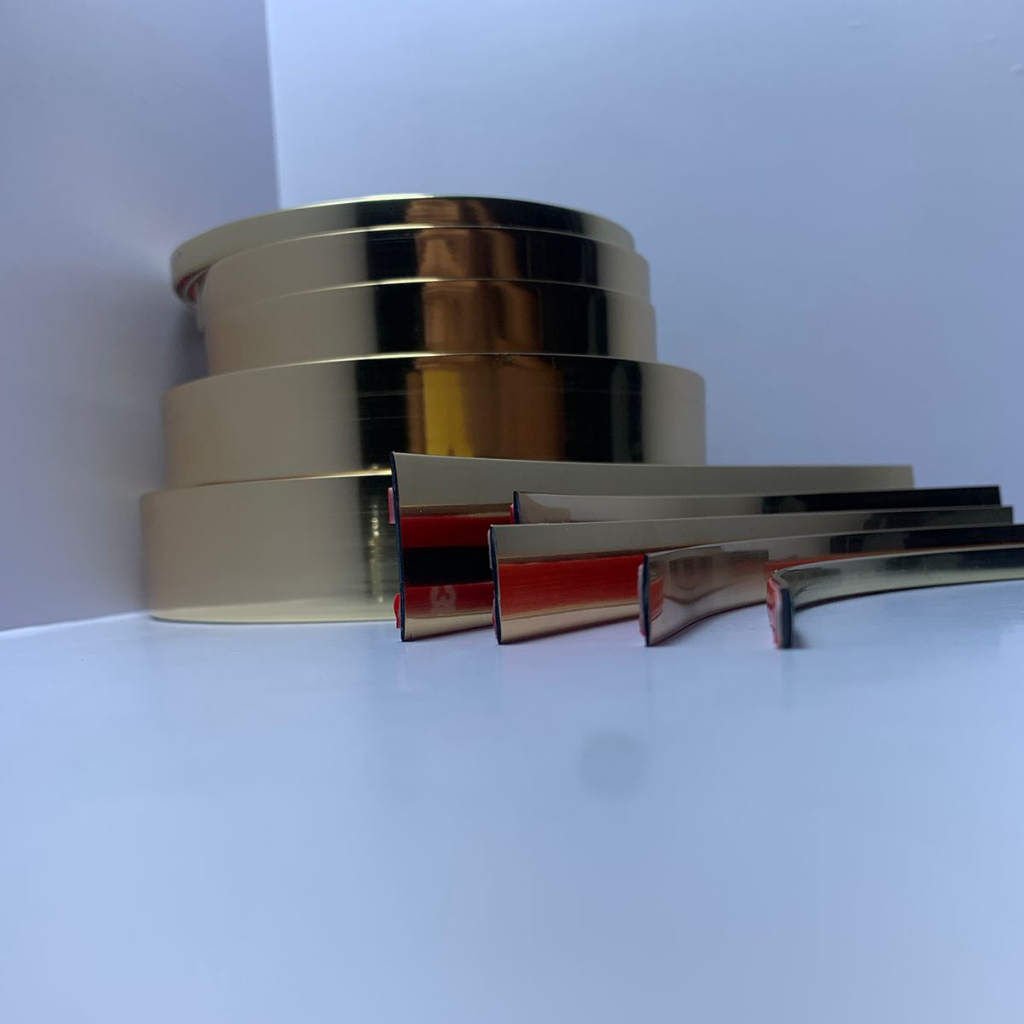 Fita Adesiva Metalizada de PVC 6mm/11mm/15mm/20mm/27mm C. Autocolante 5 Metros