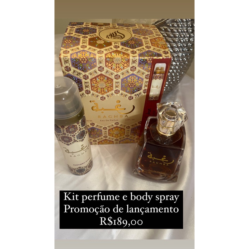 Perfume Lattafa Raghba Lattafa- kit com perfume e spray | Shopee Brasil