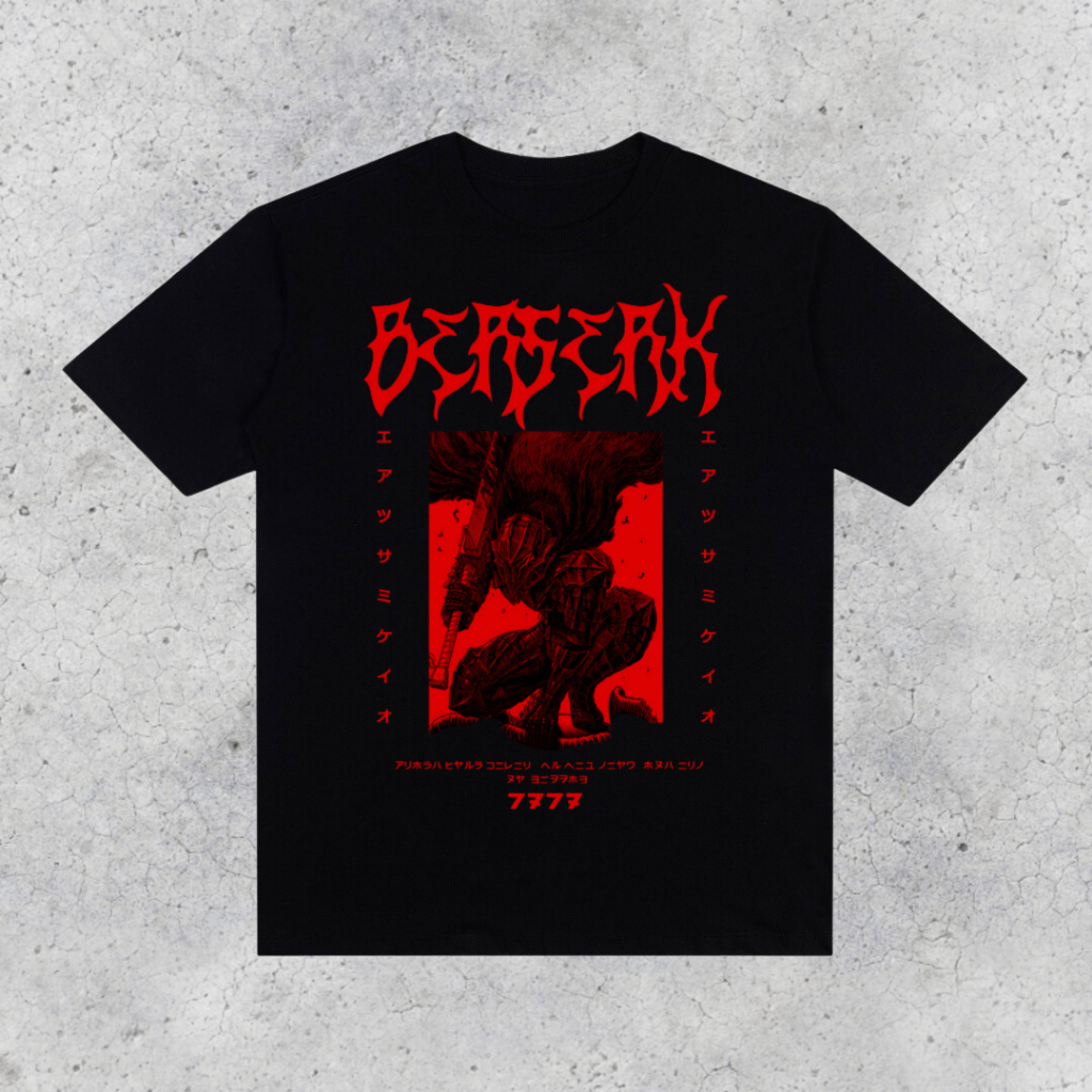 Camiseta Oversized Berserk Mangá Street Wear Basic Academia Confortável