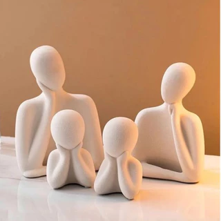 Trio Estatuetas de Família Gesso Abstrata Minimalista Casa e Decoração Escritórios em Oferta na Shopee