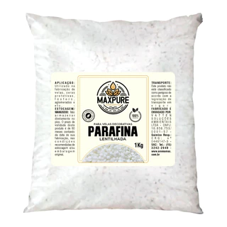 Parafina Lentilhada Granulada Pura Para Vela Parafina para Derreter Fazer Fabricar Diversos Tamanhos Pacote 1Kg