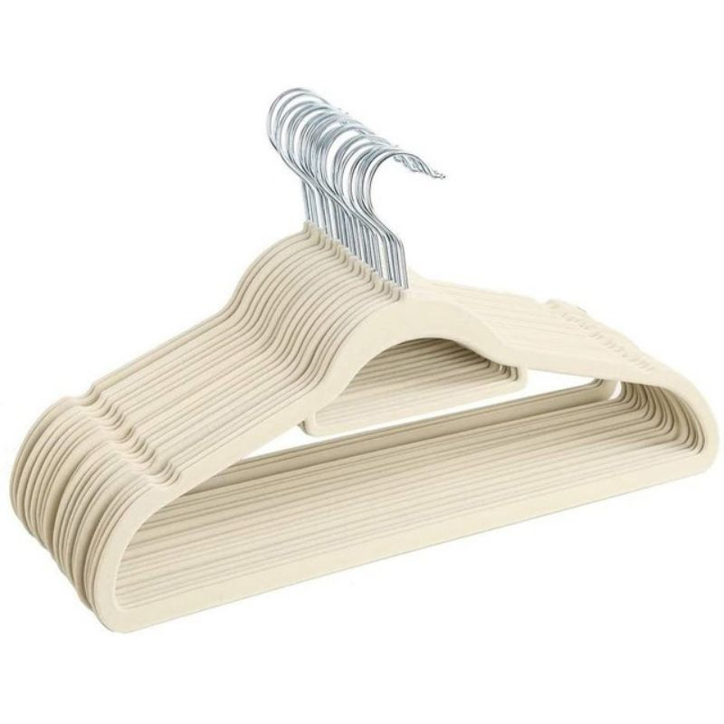 Kit cabides aveludado 30 unidades antideslizante ultra fino slim para roupas veludo