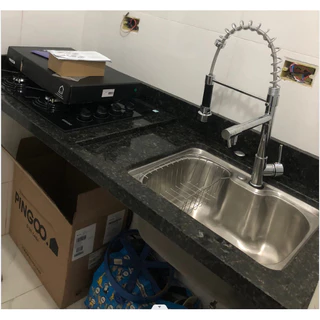 Cuba para cozinha gourmet pia aço inox com acessórios 50 cm e Torneira gourmet