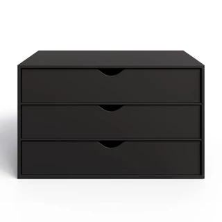 Suporte Monitor Com 3 Gaveta Para Escritorio Organizador Folha A4 Preto