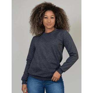 BLUSA MOLETOM FEMININA BASICA TENDENCIA OUTONO INVERNO