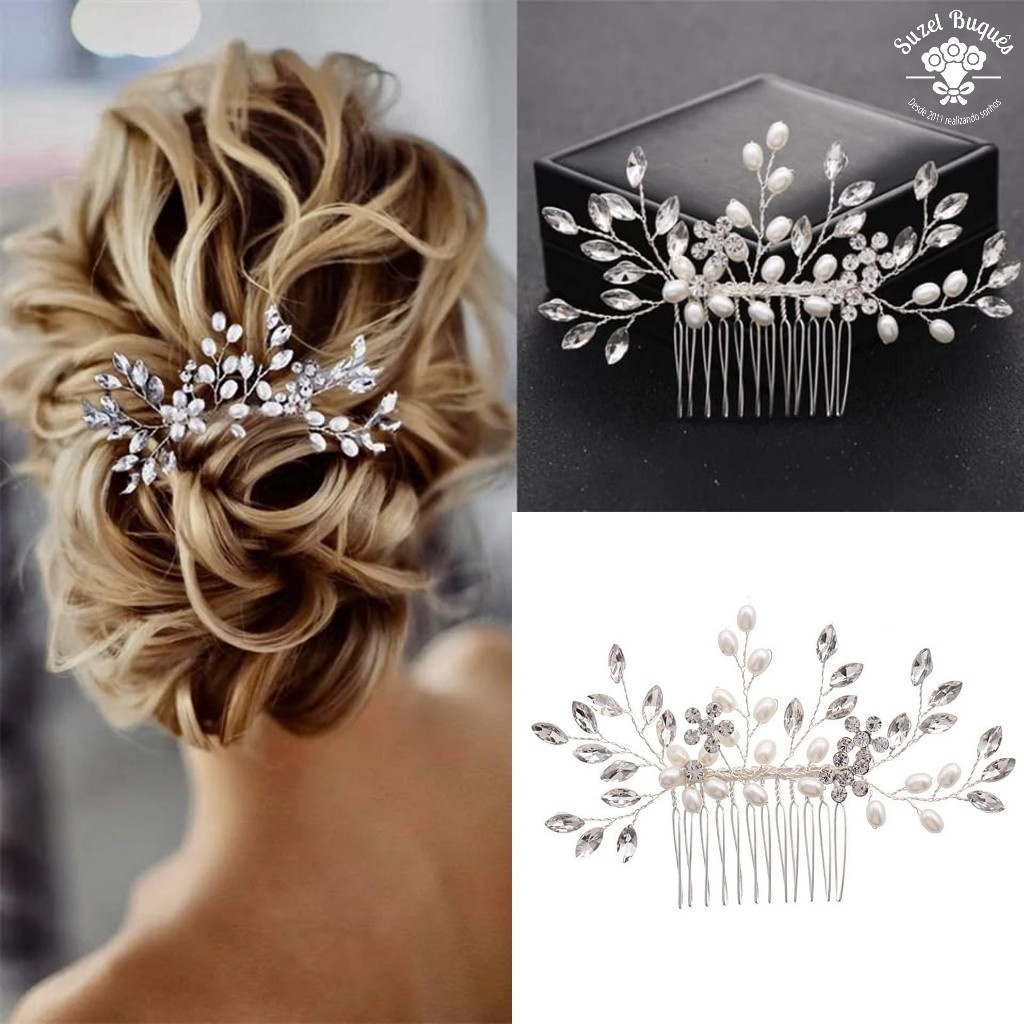 Arranjo de Cabelo Grinalda Noivas Casamentos Festas