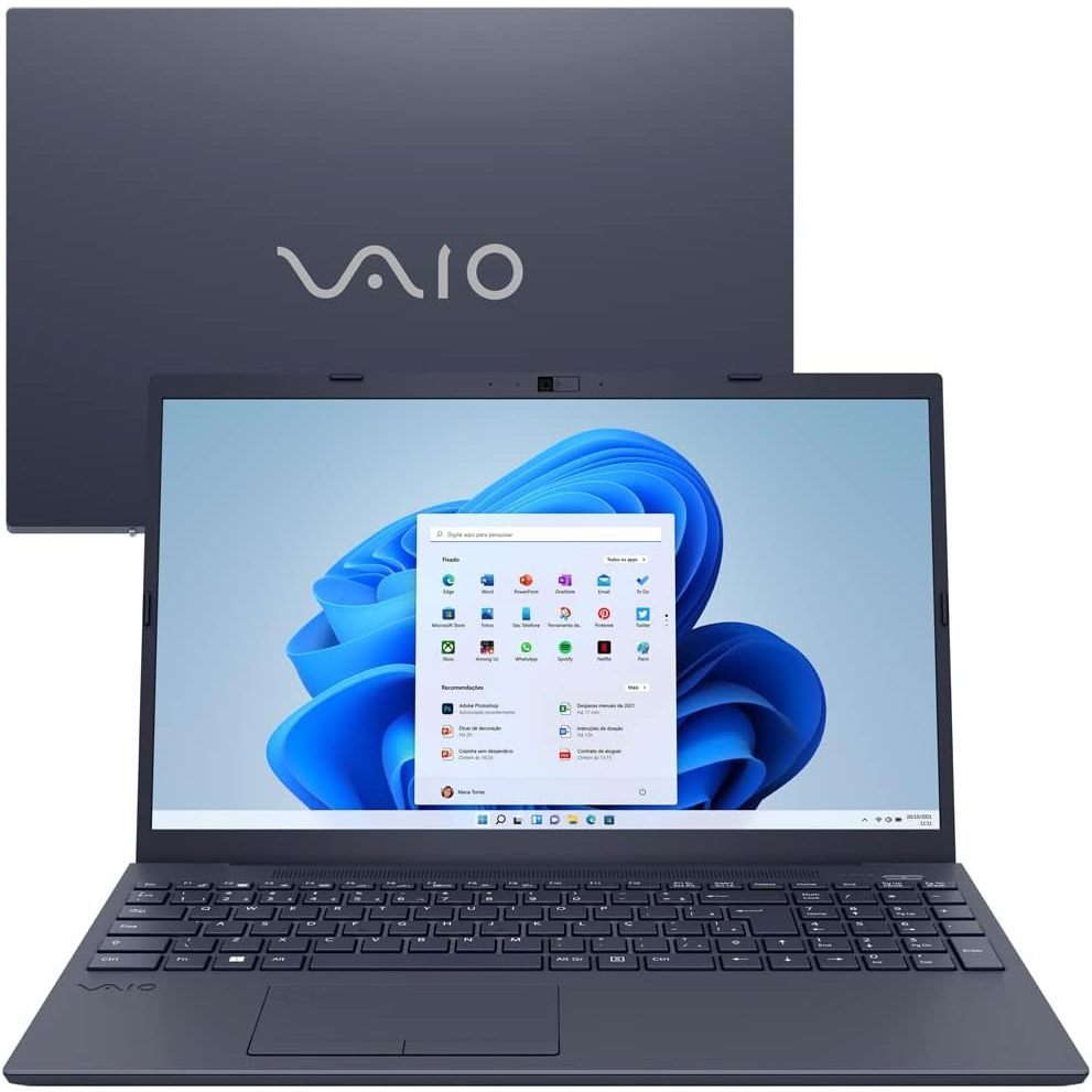 Notebook VAIO FE15 i5 Intel Core i5 1135G7 8GB SSD 256GB 15.6 FHD W11 Home VJFE55F11X-B0511H Cor Cinza