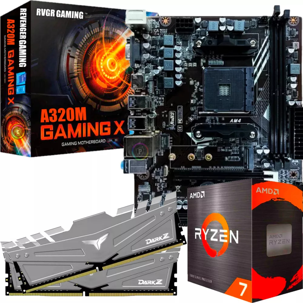 Kit Upgrade Gamer - Ryzen 7 + Placa Mãe M.2 + 32gb Ram Ddr4