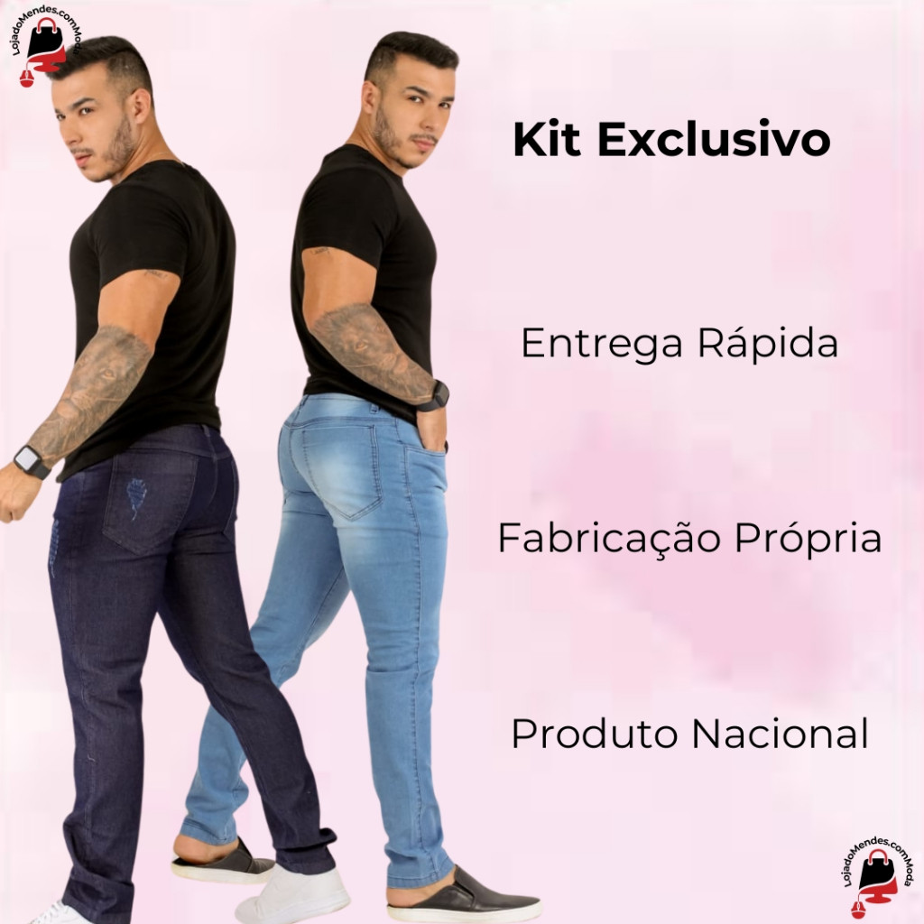 kit 2 Calças Masculinas Jeans Sem Lycra Roupa Masculina Promoção 5.5