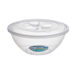 Saladeira Plástica Com Tampa 3,6 Lts Resistente Cozinha Restaurante Polipropileno Alimento