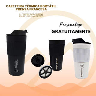 Cafeteira Portátil Térmica Prensa Francesa Lifecreek Personalizada Personalizável
