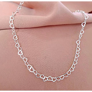colar choker de coração folheado a prata 925