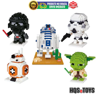 Boneco Star Wars Micro Blocks Darth Vader R2D2 Ioda BB8 r2-d2 bb-8 peças nano mini Blocos de Montar