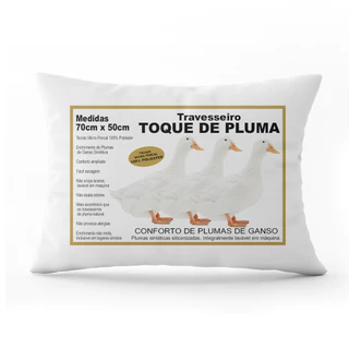 Travesseiro Pluma De Ganso Descanso Antialérgico Macio em Oferta na Shopee
